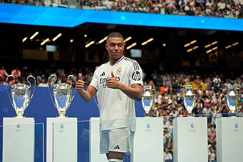 Mbappé at his Real Madrid presentation